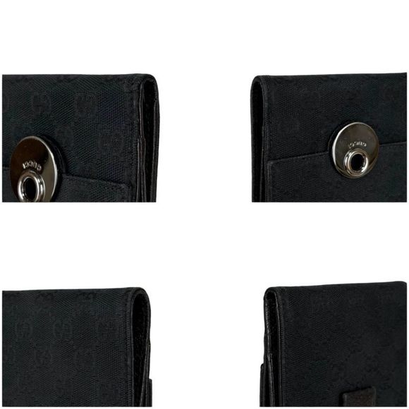 Gucci Compact Wallet Bifold Wallet Black GG Canvas GG Pattern - Picture 8 of 14